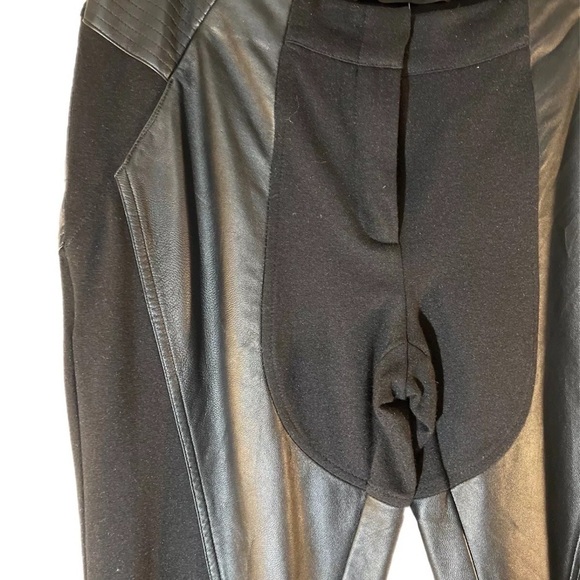 L. A. M. B. Leather Trim Ponte Pants Equestrian Style Real Leather 4 - Picture 8 of 9